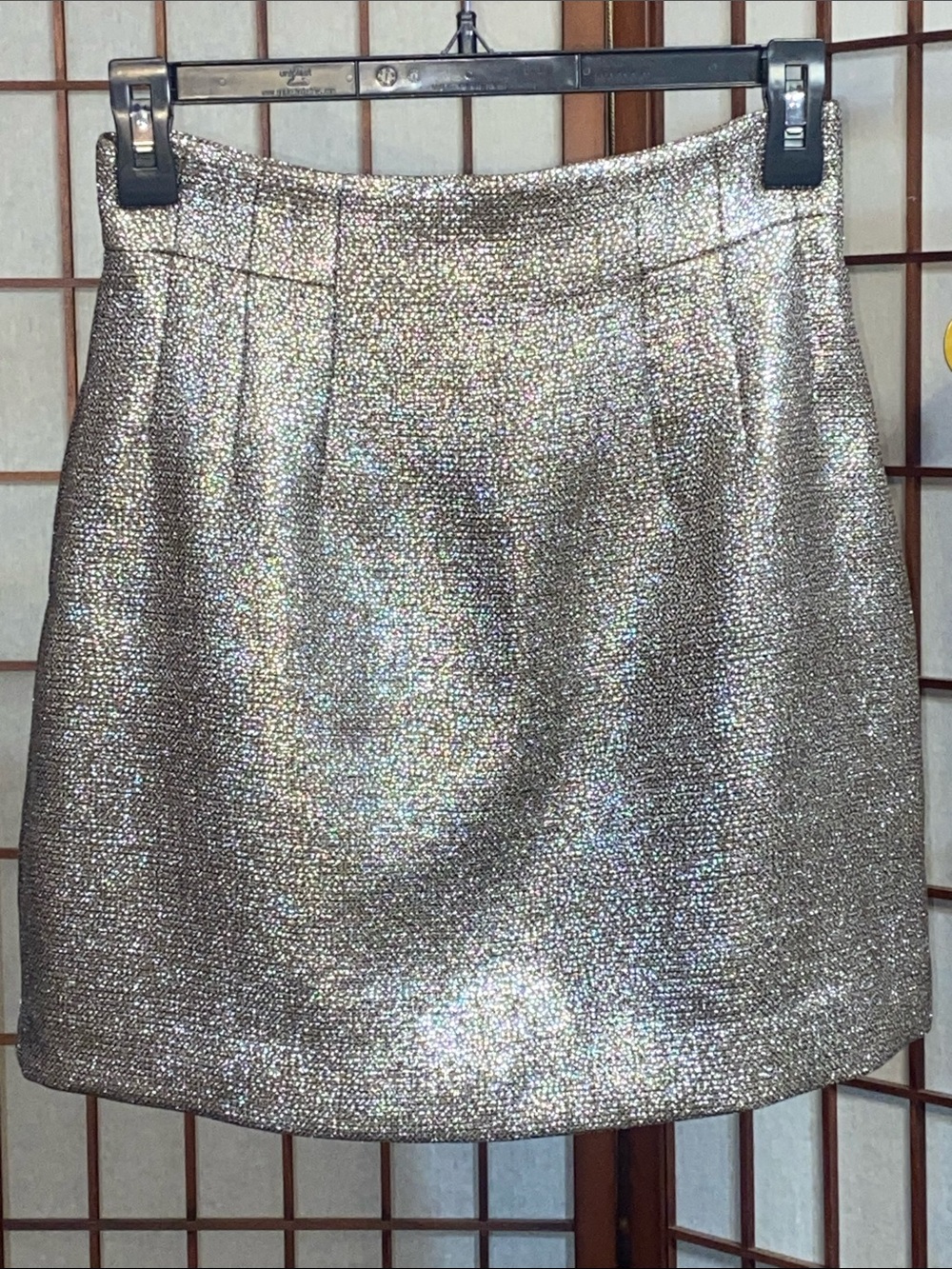 H&M Metallic Silver Women's Mini A-Line Skirt